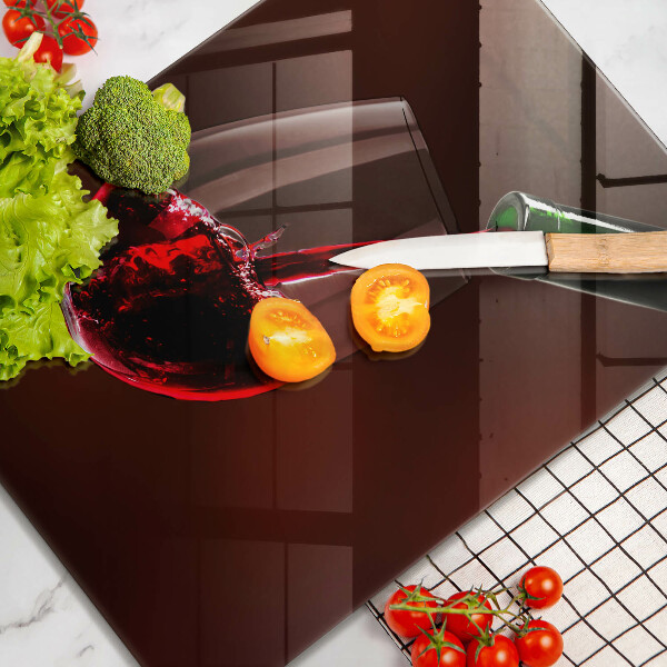 Tagliere in vetro temperato Un bicchiere di vino