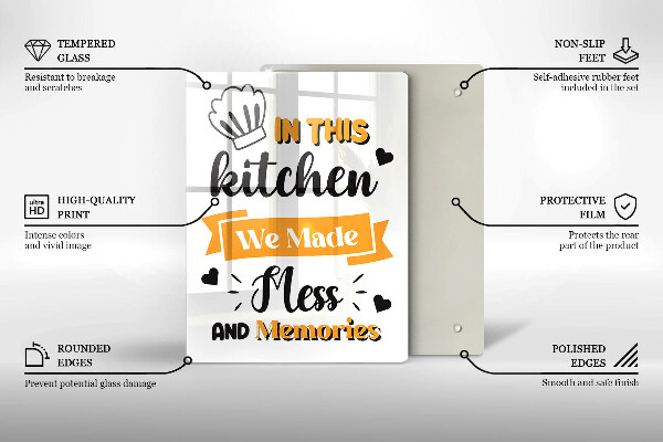 Tagliere in vetro temperato In this kitchen we made mess and memories