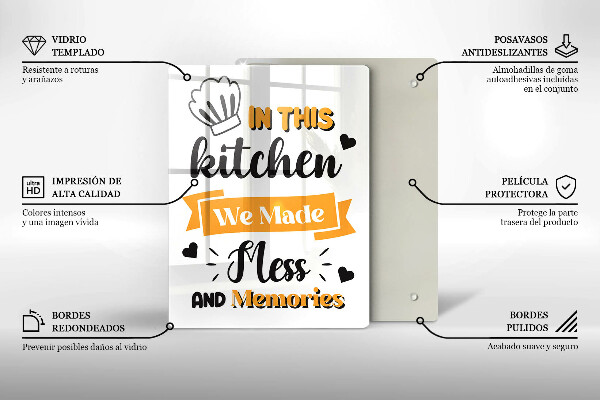 Tagliere in vetro temperato In this kitchen we made mess and memories