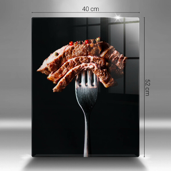 Tagliere in vetro temperato Carne su una forchetta