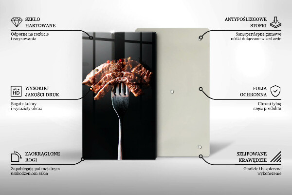Tagliere in vetro temperato Carne su una forchetta