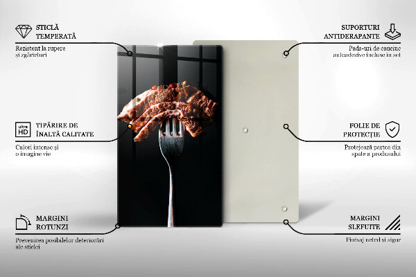 Tagliere in vetro temperato Carne su una forchetta