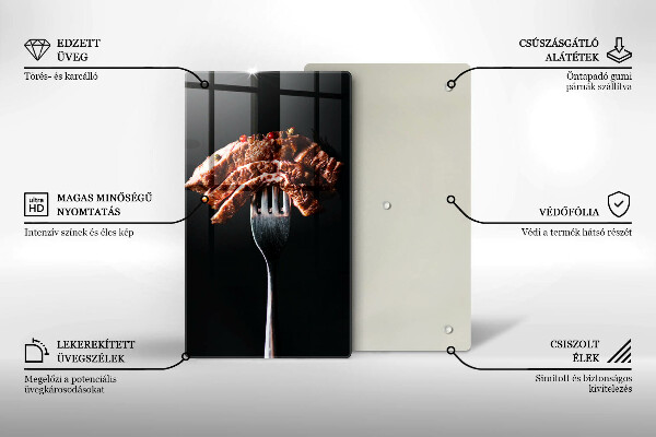 Tagliere in vetro temperato Carne su una forchetta