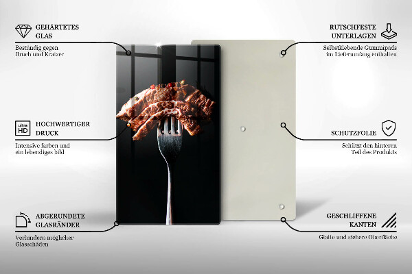 Tagliere in vetro temperato Carne su una forchetta
