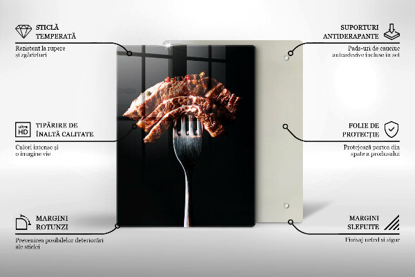Tagliere in vetro temperato Carne su una forchetta