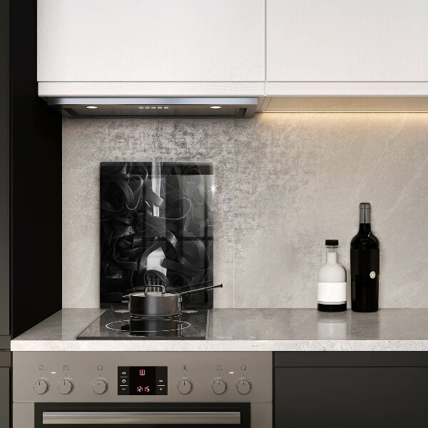 Tagliere in vetro temperato Pasta nera e forchetta