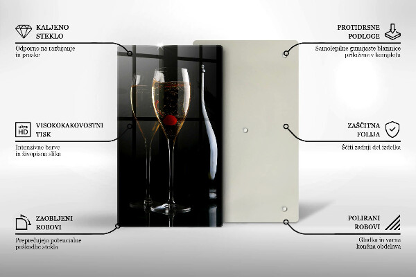 Tagliere in vetro temperato Bicchieri di champagne