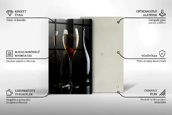Tagliere in vetro temperato Bicchieri di champagne
