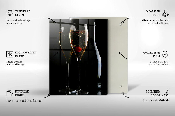Tagliere in vetro temperato Bicchieri di champagne
