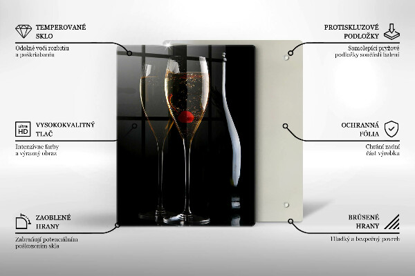 Tagliere in vetro temperato Bicchieri di champagne
