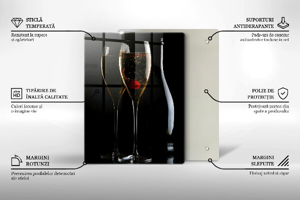 Tagliere in vetro temperato Bicchieri di champagne