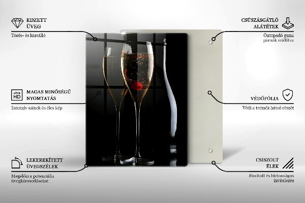 Tagliere in vetro temperato Bicchieri di champagne