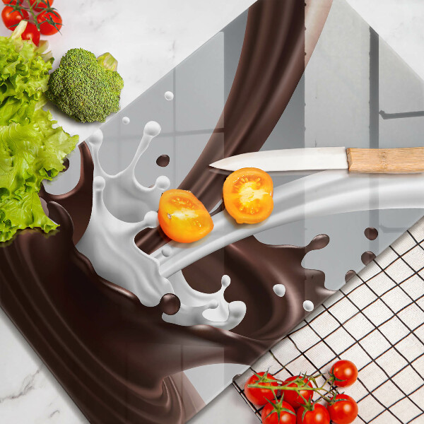 Tagliere in vetro temperato Latte e cioccolato