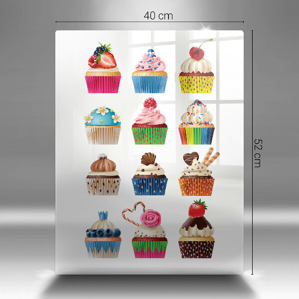Tagliere in vetro temperato Illustrazione di cupcake
