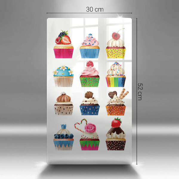 Tagliere in vetro temperato Illustrazione di cupcake