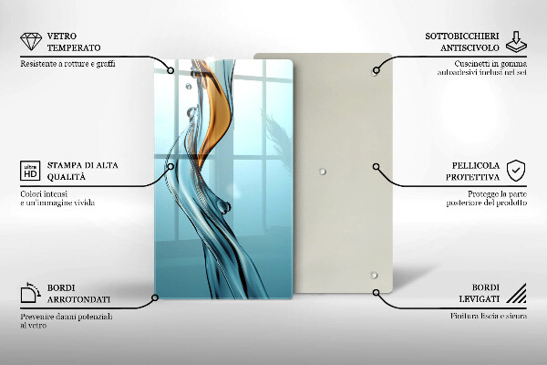 Tagliere in vetro temperato Getto d'acqua