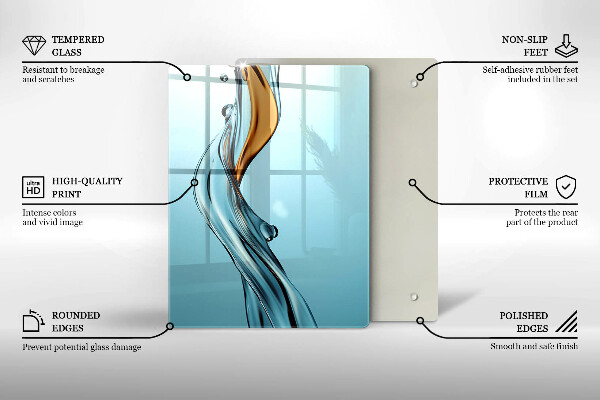 Tagliere in vetro temperato Getto d'acqua