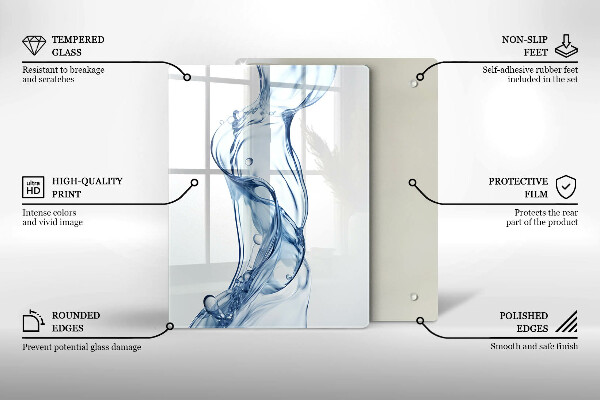 Tagliere in vetro temperato Acqua pulita