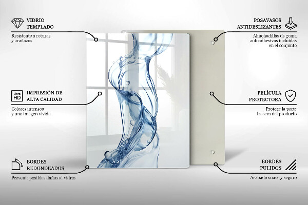 Tagliere in vetro temperato Acqua pulita