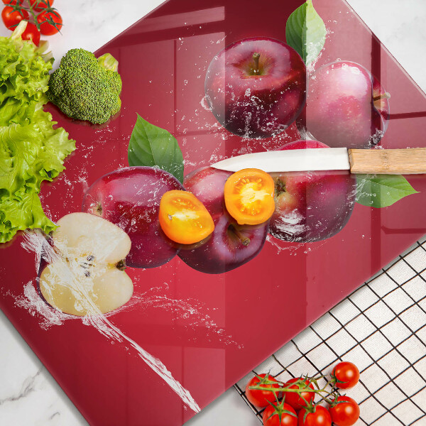 Tagliere in vetro temperato Mele sugose in acqua