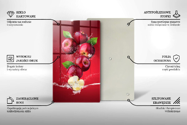 Tagliere in vetro temperato Mele sugose in acqua