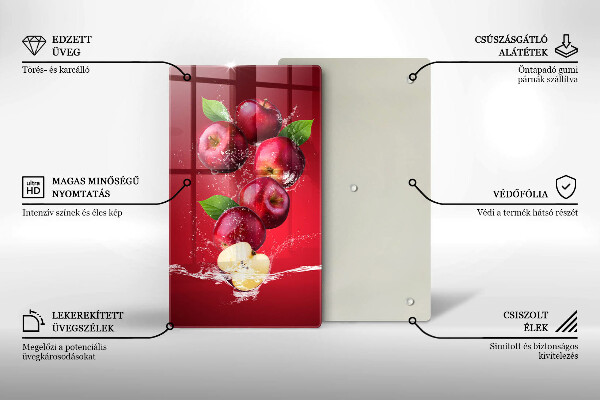 Tagliere in vetro temperato Mele sugose in acqua