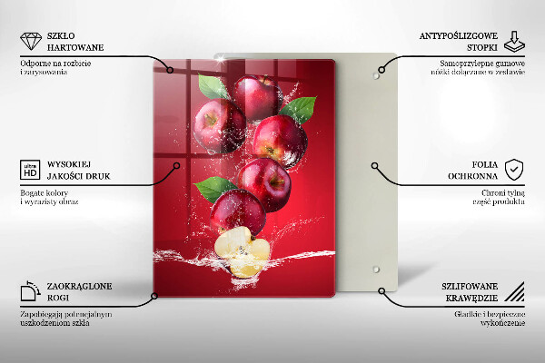 Tagliere in vetro temperato Mele sugose in acqua