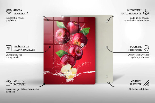 Tagliere in vetro temperato Mele sugose in acqua