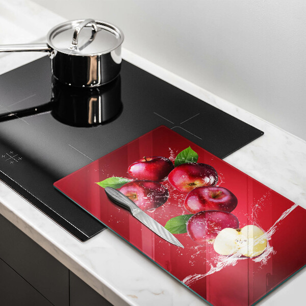 Tagliere in vetro temperato Mele sugose in acqua