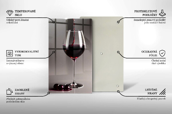 Tagliere in vetro Vetro e uva