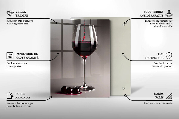 Tagliere in vetro Vetro e uva