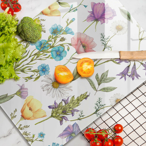 Tagliere in vetro Illustrazione dei fiori