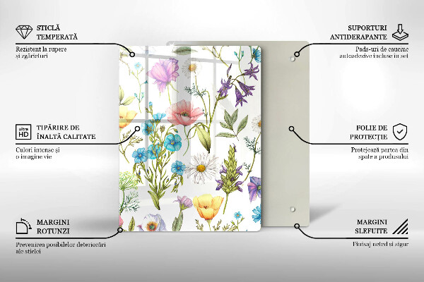 Tagliere in vetro Illustrazione dei fiori