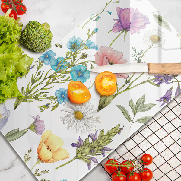 Tagliere in vetro Illustrazione dei fiori