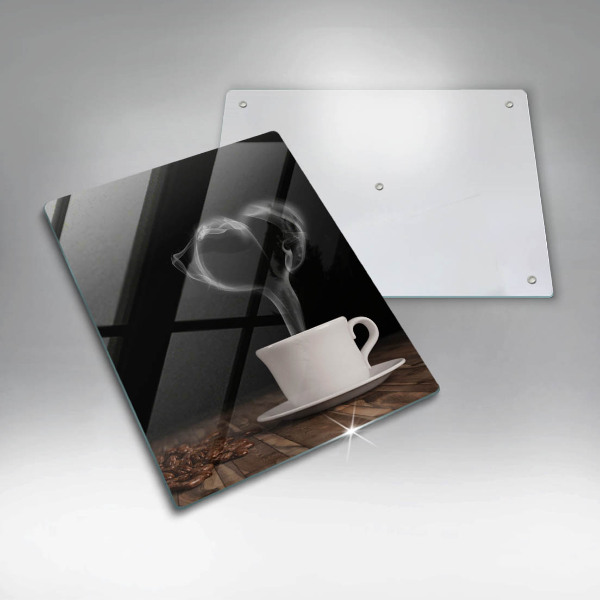 Tagliere in vetro Cuore della tazza di caffè