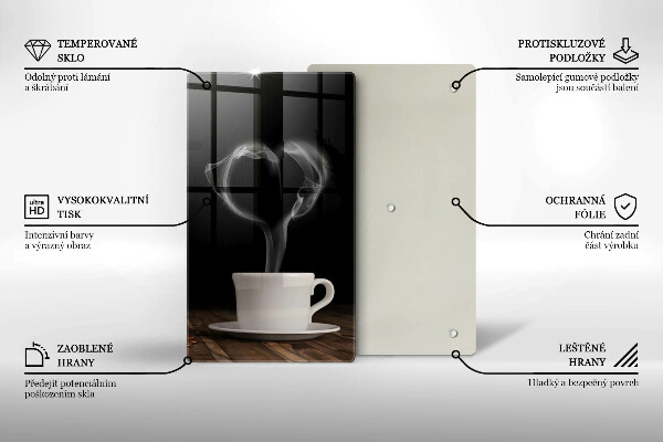 Tagliere in vetro Cuore della tazza di caffè