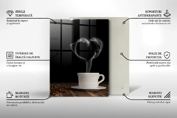 Tagliere in vetro Cuore della tazza di caffè