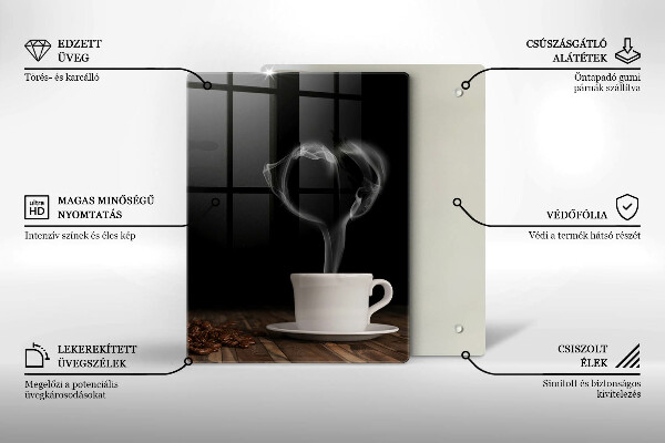 Tagliere in vetro Cuore della tazza di caffè
