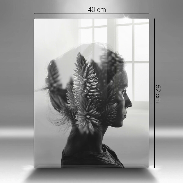 Tagliere in vetro Donna e foresta