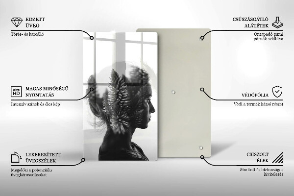 Tagliere in vetro Donna e foresta