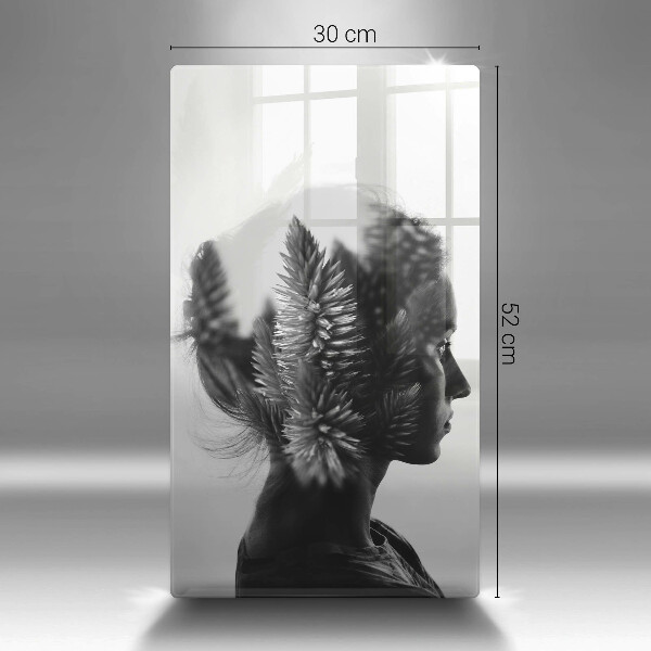 Tagliere in vetro Donna e foresta