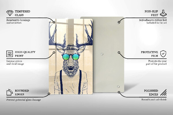 Tagliere in vetro Illustrazione dell'uomo dei cervi