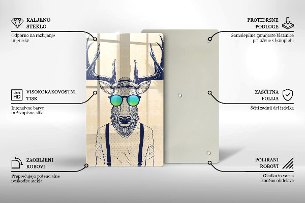 Tagliere in vetro Illustrazione dell'uomo dei cervi