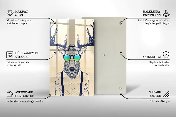 Tagliere in vetro Illustrazione dell'uomo dei cervi