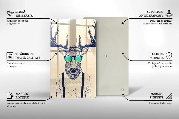 Tagliere in vetro Illustrazione dell'uomo dei cervi