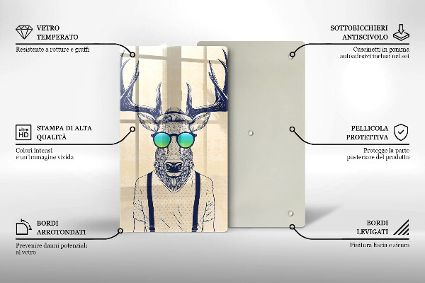Tagliere in vetro Illustrazione dell'uomo dei cervi