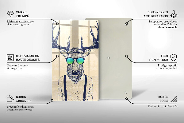 Tagliere in vetro Illustrazione dell'uomo dei cervi