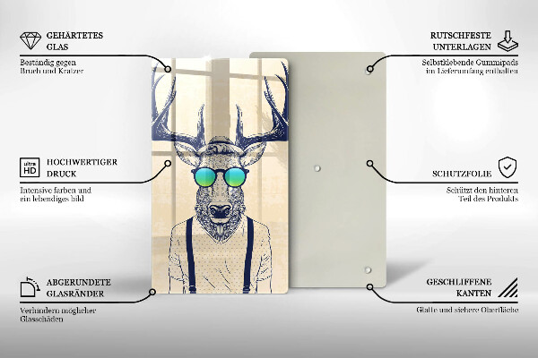 Tagliere in vetro Illustrazione dell'uomo dei cervi