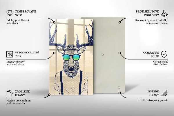 Tagliere in vetro Illustrazione dell'uomo dei cervi