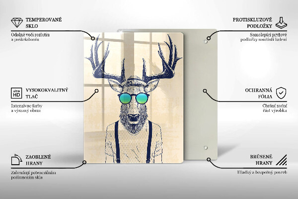 Tagliere in vetro Illustrazione dell'uomo dei cervi